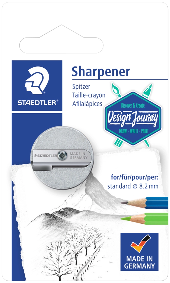 Een staedtler dubbele puntenslijper mars design journey blister koop je bij NiceSupplies.nl