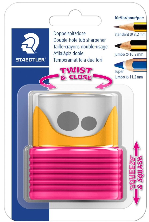 Een staedtler dubbele puntenslijper twist en close petrol/grijs koop je bij NiceSupplies.nl