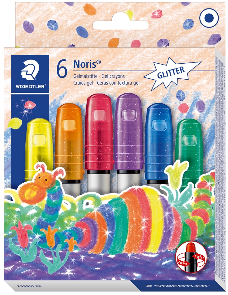 Een staedtler gelmalstift noris club glitter 6 stuks etui koop je bij NiceSupplies.nl