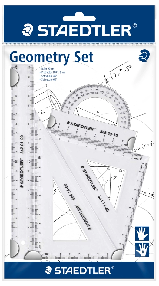 Een staedtler geometrie-set klein 4-delig transparant koop je bij NiceSupplies.nl