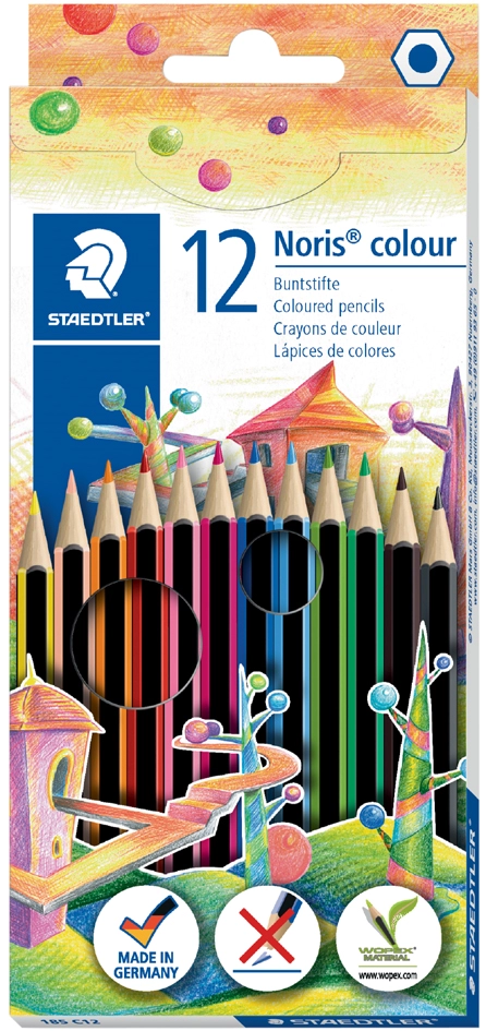 Een staedtler kleurpotlood noris colour 24 stuks kartonnen etui koop je bij NiceSupplies.nl