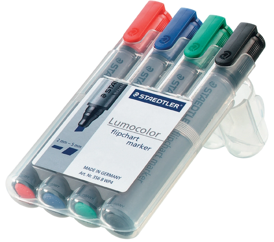 Een staedtler lumocolor flipover-marker 356 6 stuks etui koop je bij NiceSupplies.nl