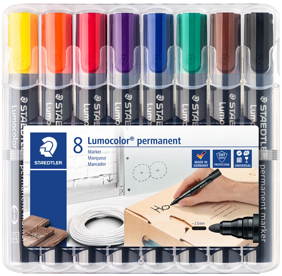 Een staedtler lumocolor permanent-marker 352 6 stuks etui koop je bij NiceSupplies.nl