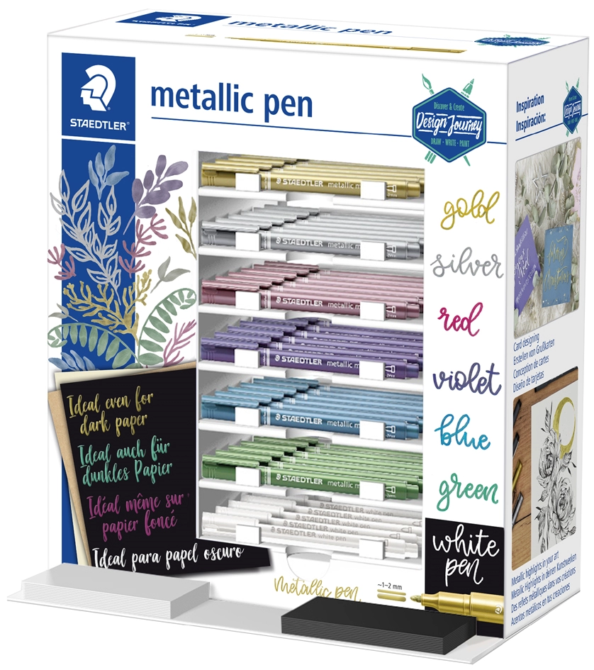 Een staedtler permanent-marker metallic pen 70 stuks display koop je bij NiceSupplies.nl