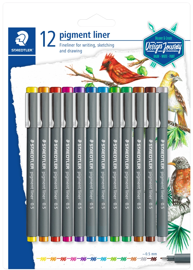 Een staedtler pigmentliner design journey 12 stuks blisterkaart koop je bij NiceSupplies.nl