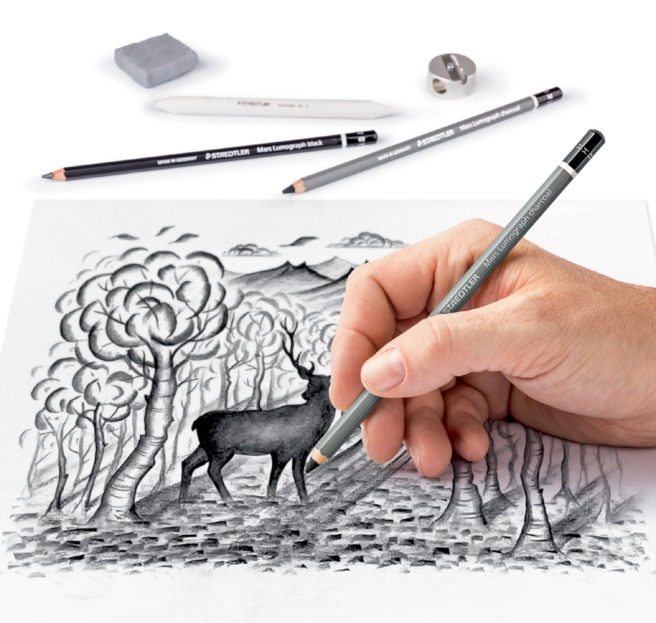 Een staedtler tekenset-kohleset charcoal design journey koop je bij NiceSupplies.nl