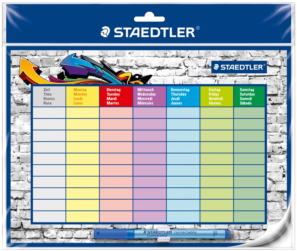 Een staedtler urenplan-set lumocolor correctable din a4 koop je bij NiceSupplies.nl