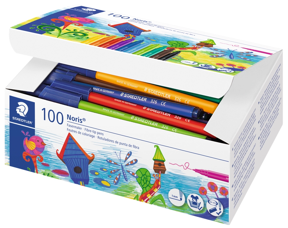 Een staedtler viltstift noris 100 stuks schoolbox koop je bij NiceSupplies.nl