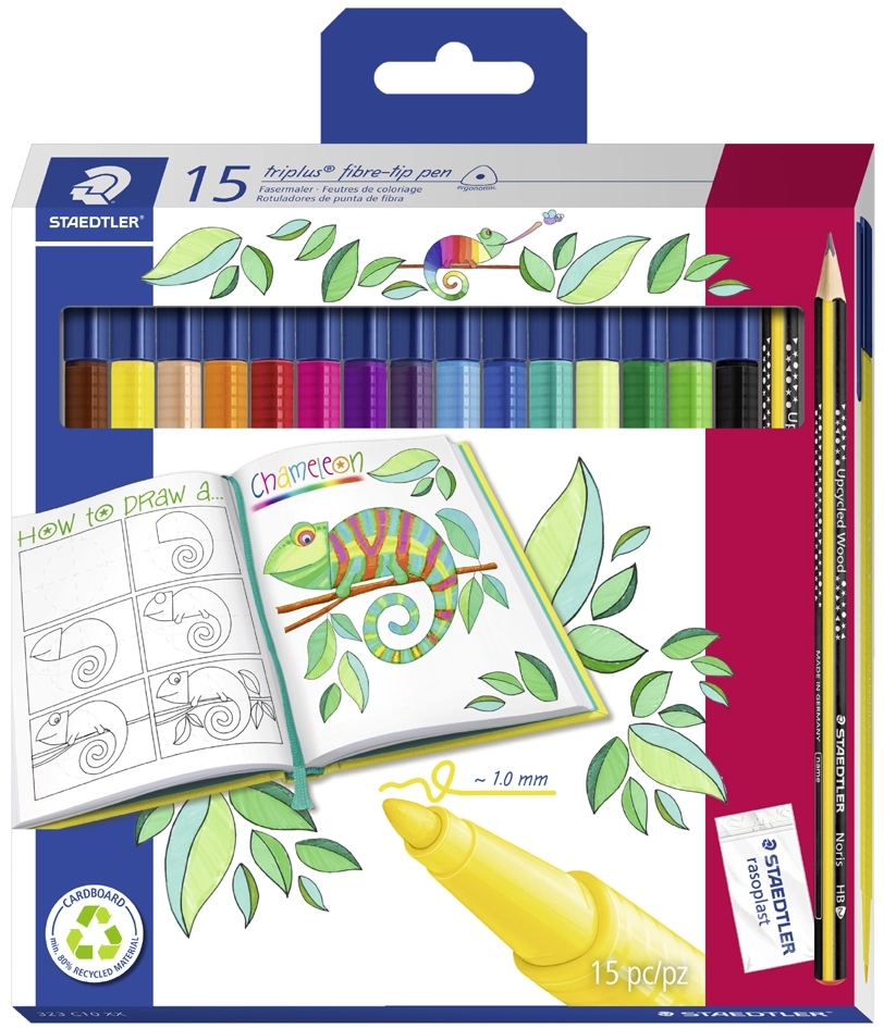 Een staedtler viltstift triplus color 15stuks promopak koop je bij NiceSupplies.nl