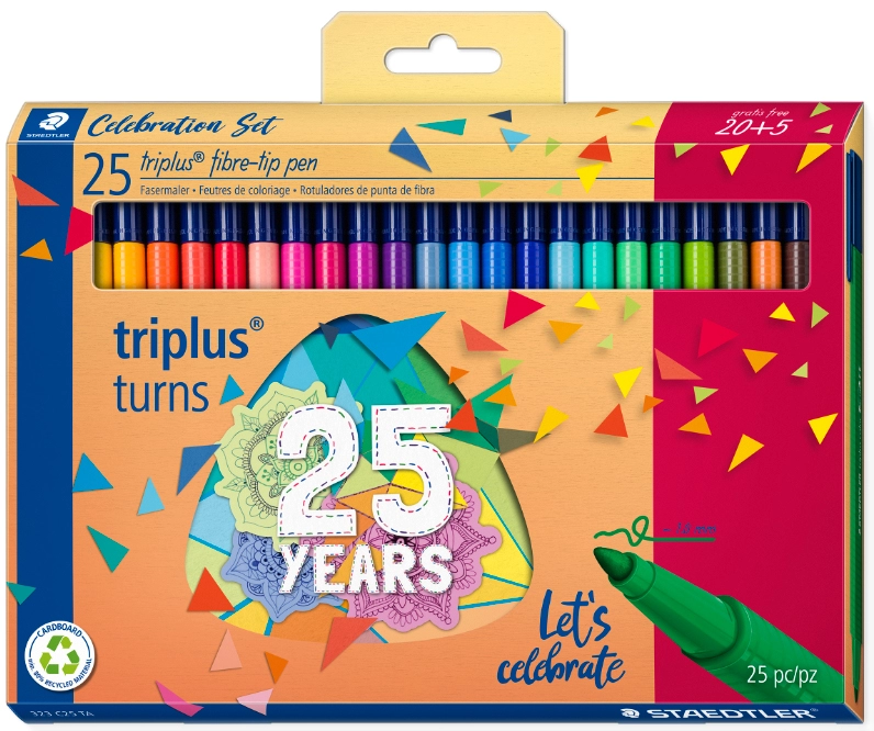 Een staedtler viltstift triplus color 20 + 5 celebration set koop je bij NiceSupplies.nl