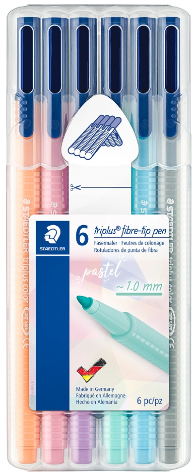 Een staedtler viltstift triplus color pastel 6 stuks etui koop je bij NiceSupplies.nl