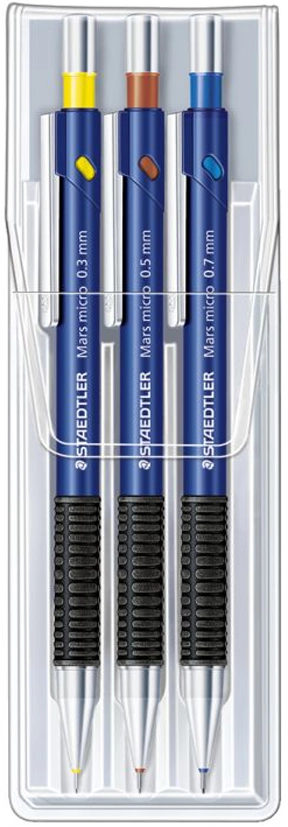 Een staedtler vulpotlood mars micro 3 stuks etui koop je bij NiceSupplies.nl