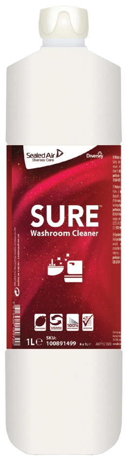 Een sure badreiniger washroom cleaner 1 liter koop je bij NiceSupplies.nl