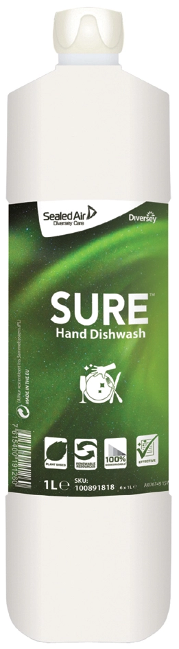 Een sure handspoelmiddel dishwash 1 liter koop je bij NiceSupplies.nl