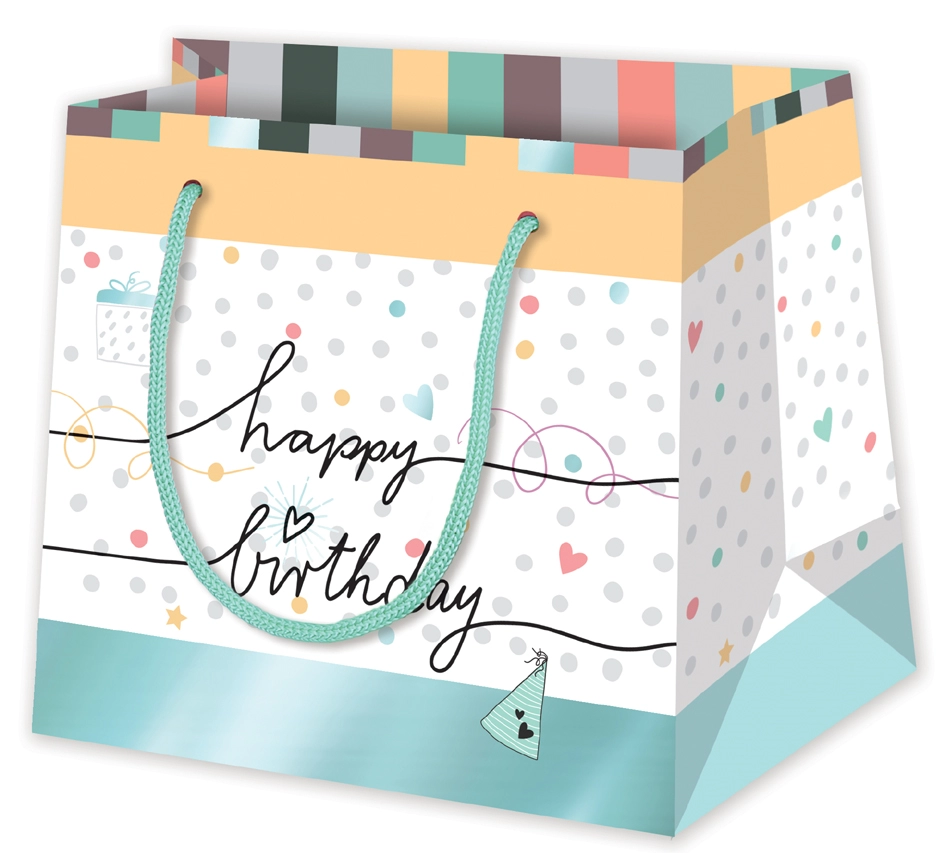 Een susy card geschenktas happy eco b-day typo koop je bij NiceSupplies.nl