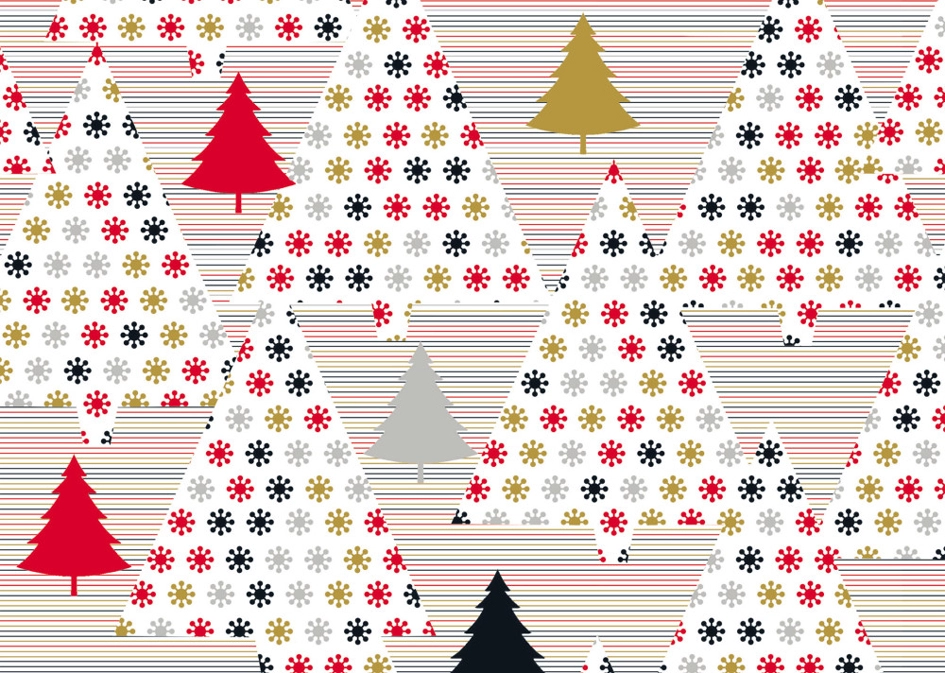 Een susy card kerst-cadeaupapier trees red-blak koop je bij NiceSupplies.nl