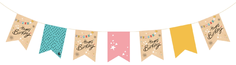 Een susy card wimpelslinger happy eco b-day 12 wimpel koop je bij NiceSupplies.nl