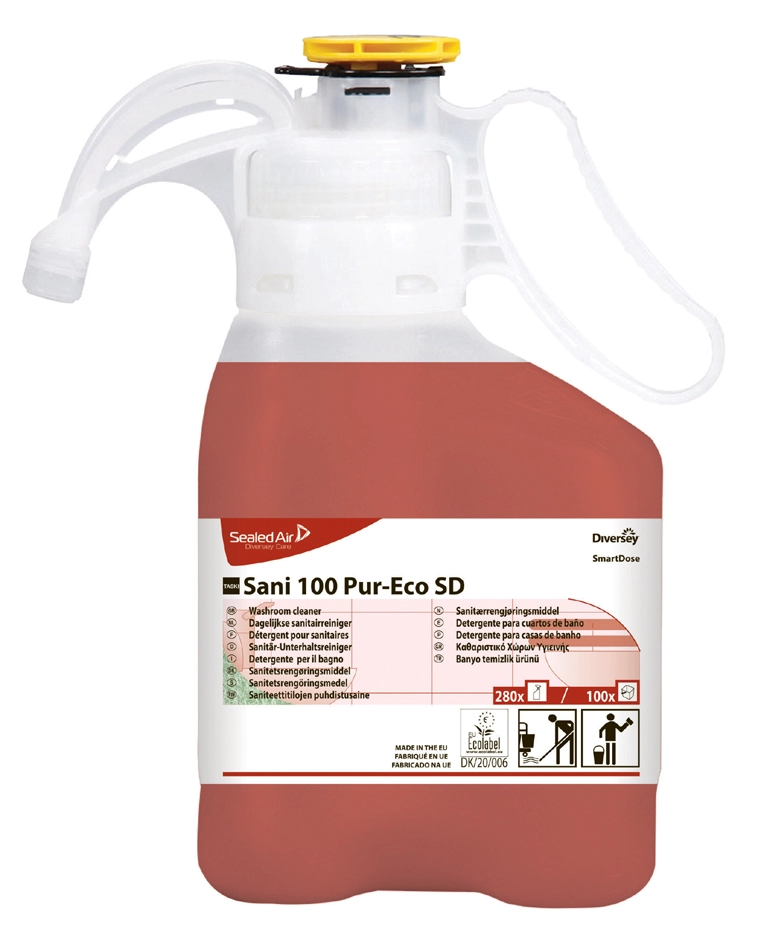 Een taski sanitairreiniger sani 100 pur-eco smartdose-1-4 liter koop je bij NiceSupplies.nl