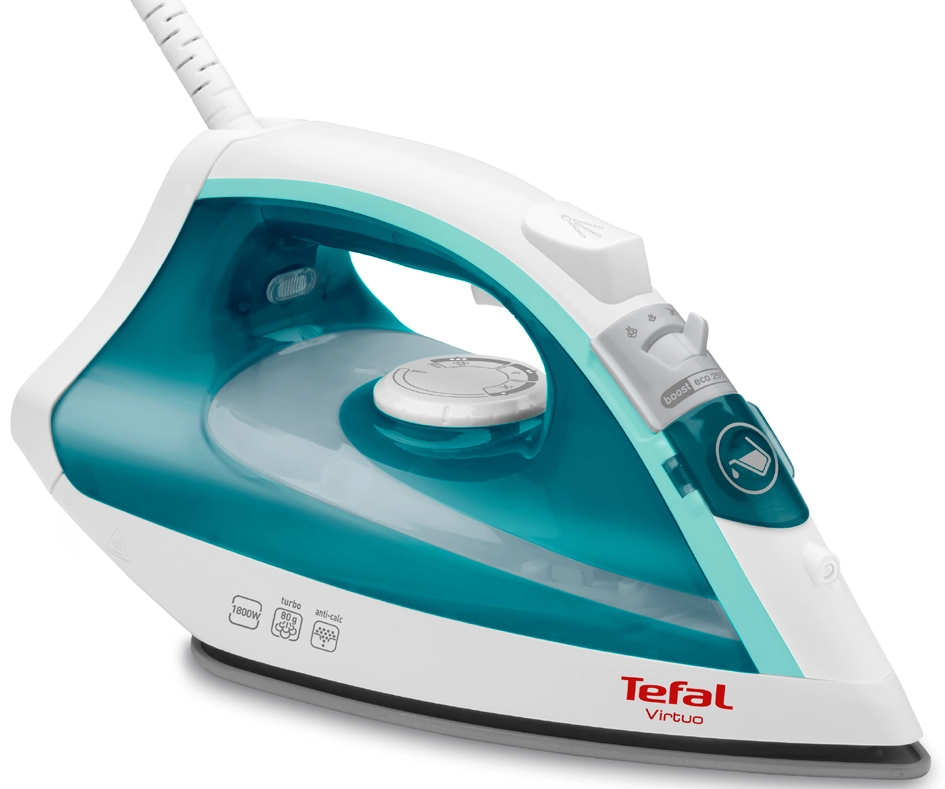 Een tefal dampfb?geleisen virtuo fv1710 wit/turkois koop je bij NiceSupplies.nl