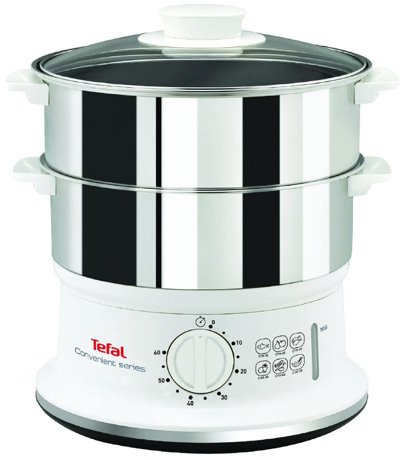 Een tefal dampfgarer convenient vc1451 edelstaal/wit koop je bij NiceSupplies.nl