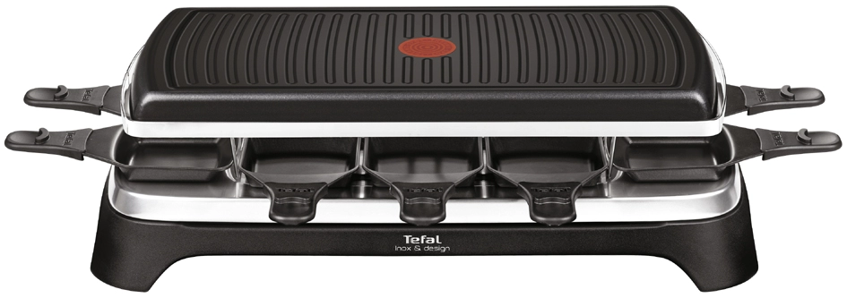 Een tefal raclette-grill re4588 voor 10 personen zwart koop je bij NiceSupplies.nl