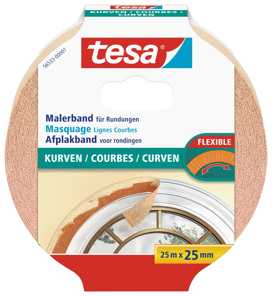 Een tesa maler hochkrepp papierafdekband 25 mmx25 m beige koop je bij NiceSupplies.nl