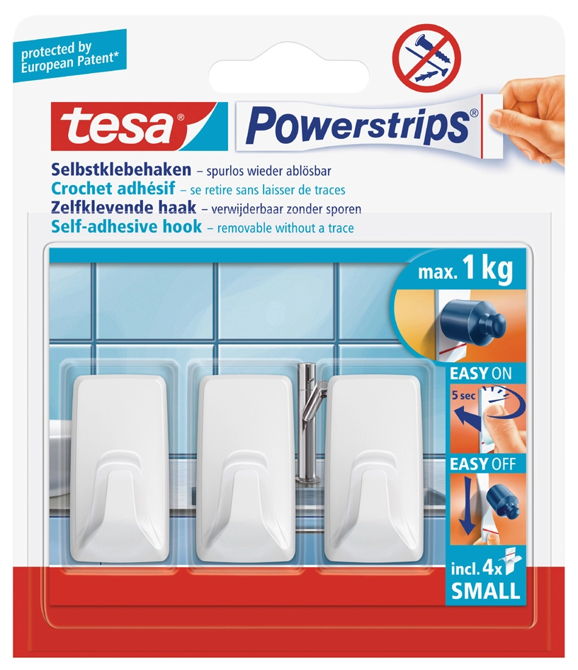 Een tesa powerstrips haken large rechthoek wit koop je bij NiceSupplies.nl