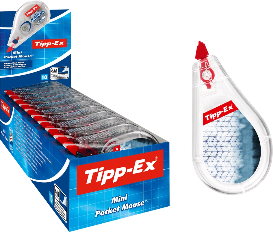 Een tipp-ex correctieroller mini pocket mouse dekor,10stuks display koop je bij NiceSupplies.nl