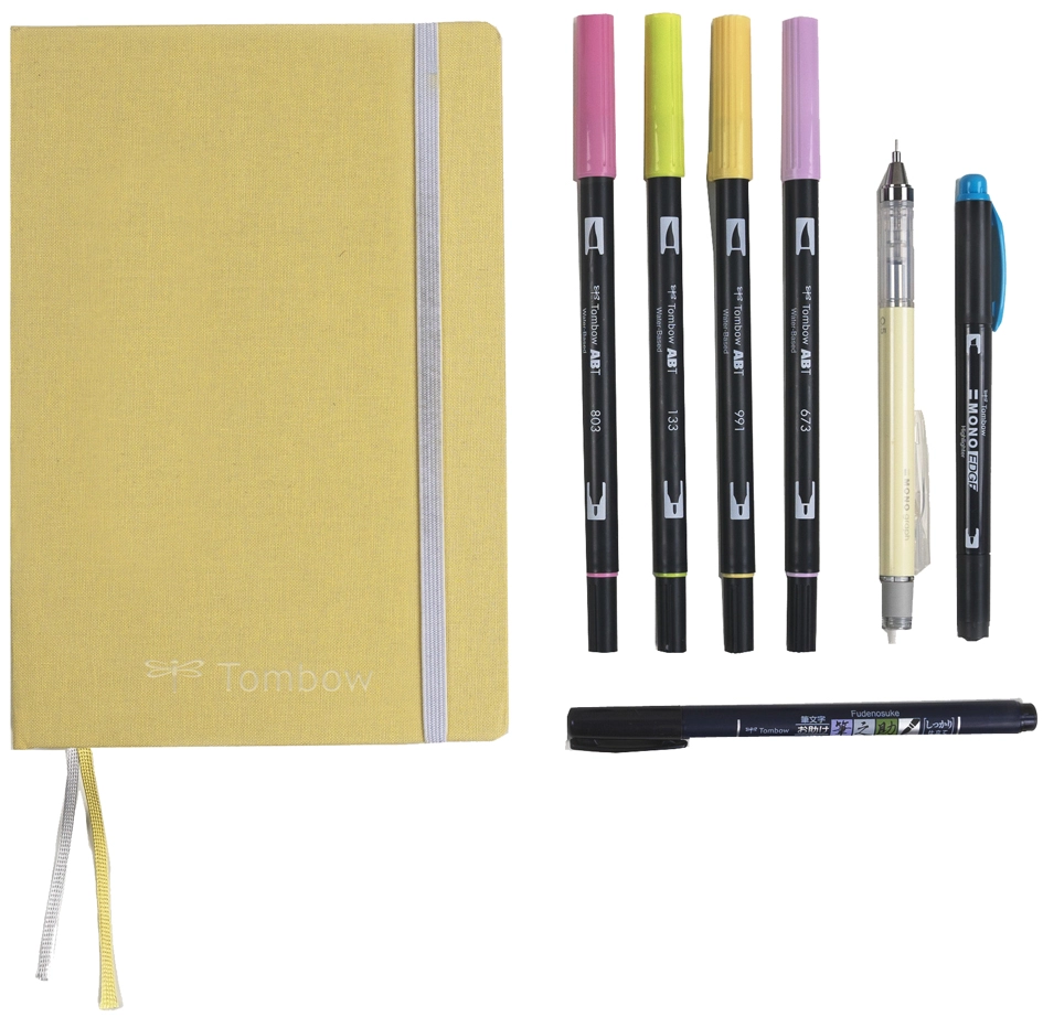 Een tombow creative journaling kit bright inkl notitieboek koop je bij NiceSupplies.nl