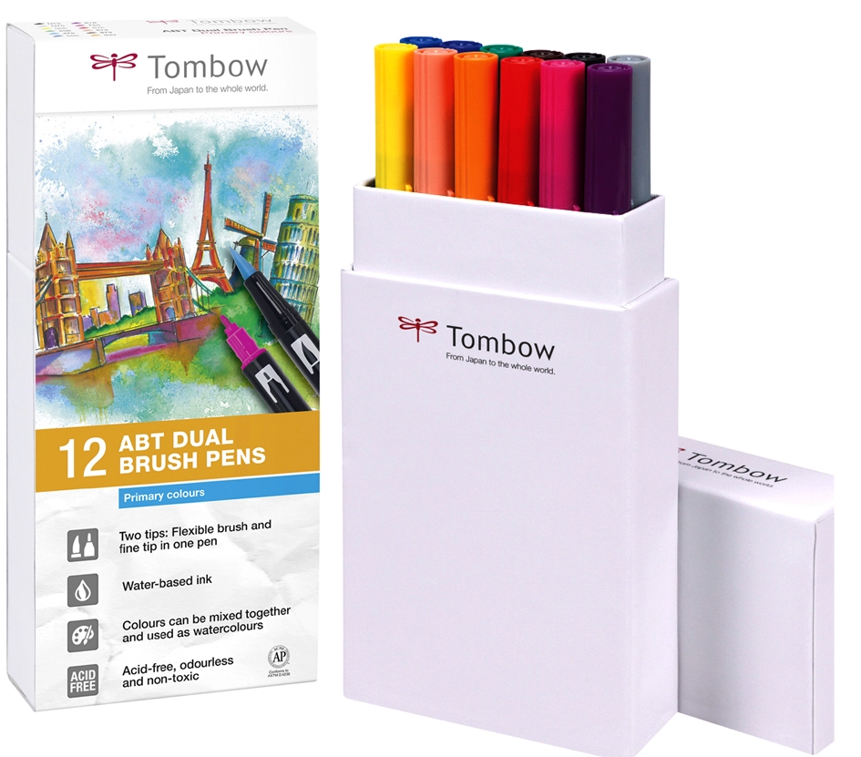 Een tombow duo-viltstift dual brush pen abt primrverf koop je bij NiceSupplies.nl