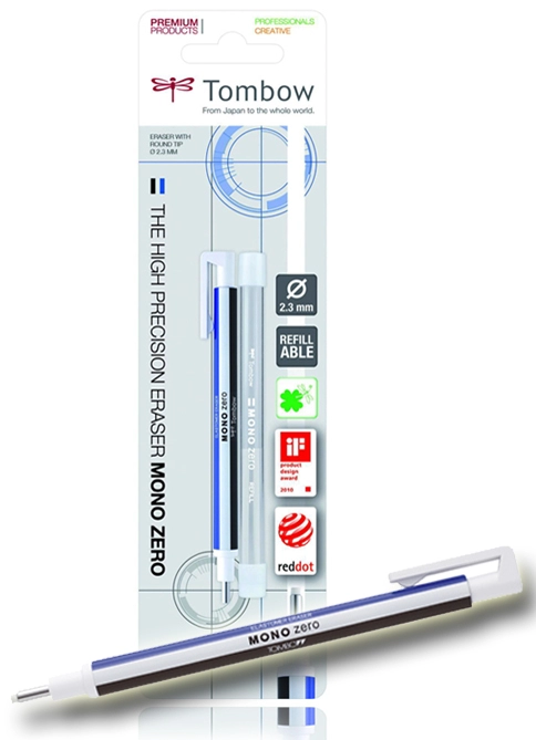 Een tombow radeerstift mono zero ronde punt blisterkaart koop je bij NiceSupplies.nl