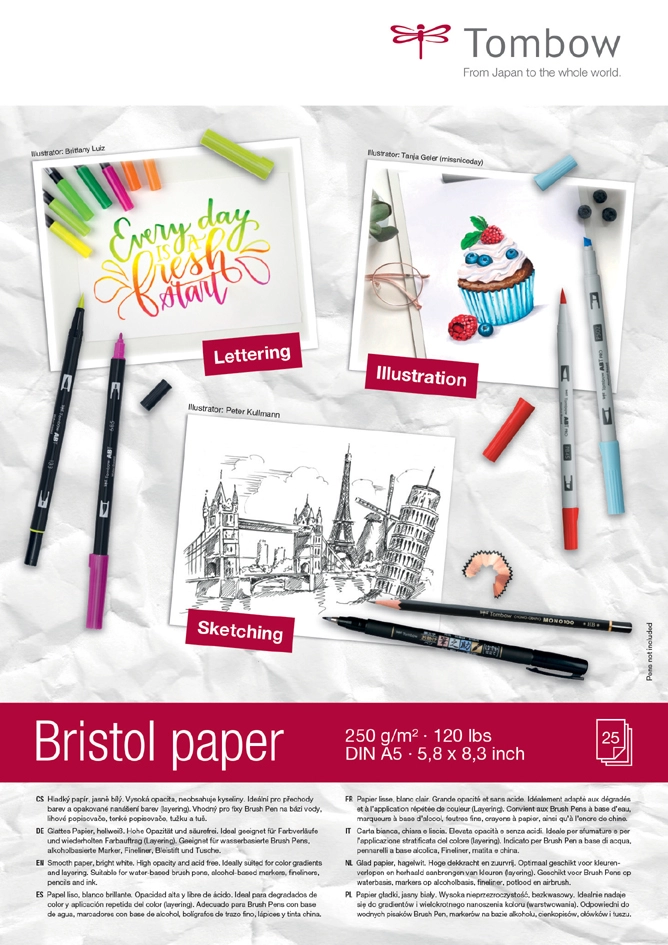 Een tombow tekenblok bristol din a5 blanco 250gr koop je bij NiceSupplies.nl