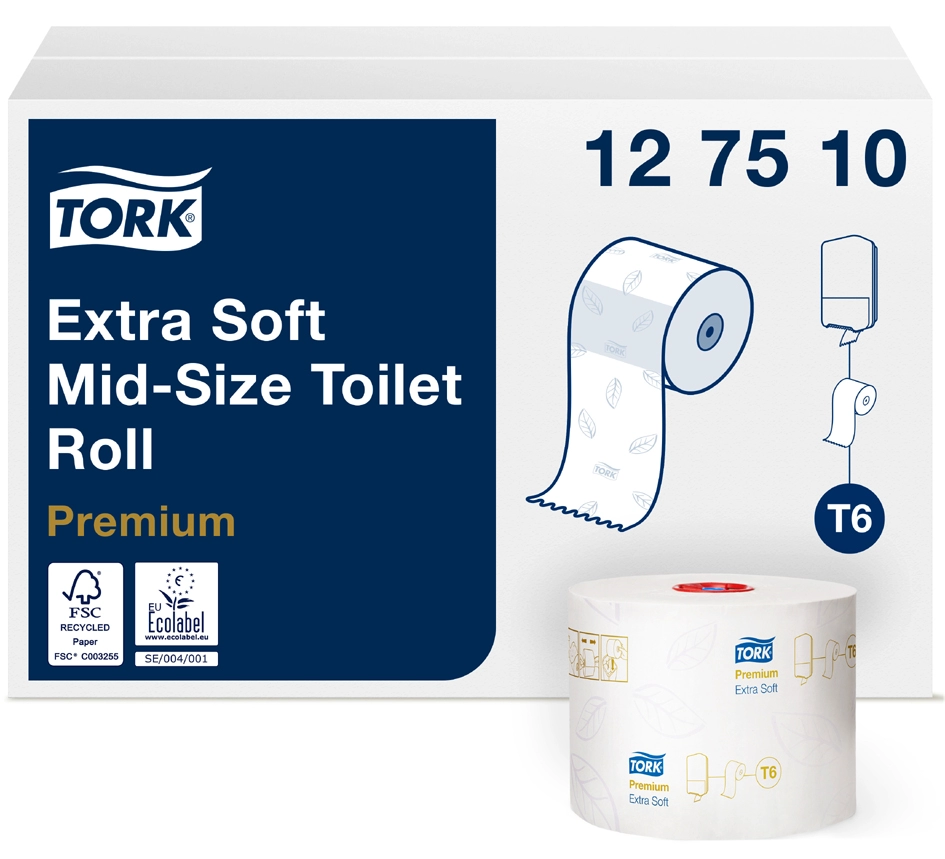 Een tork midirollen-toiletpapier 3-laags wit 70 m koop je bij NiceSupplies.nl