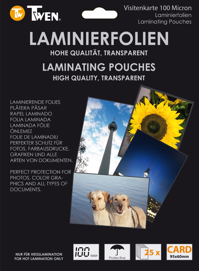 Een twen lamineerhoes voor visitekaarten 60x90mm koop je bij NiceSupplies.nl