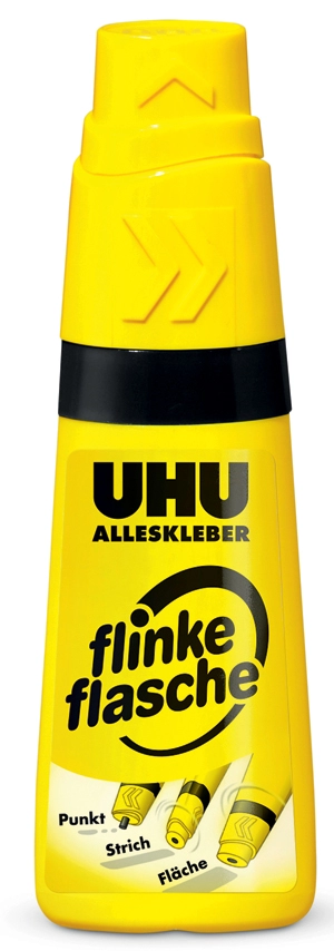 Een uhu alleslijm flinke fles bevat oplosmiddel 35gr koop je bij NiceSupplies.nl