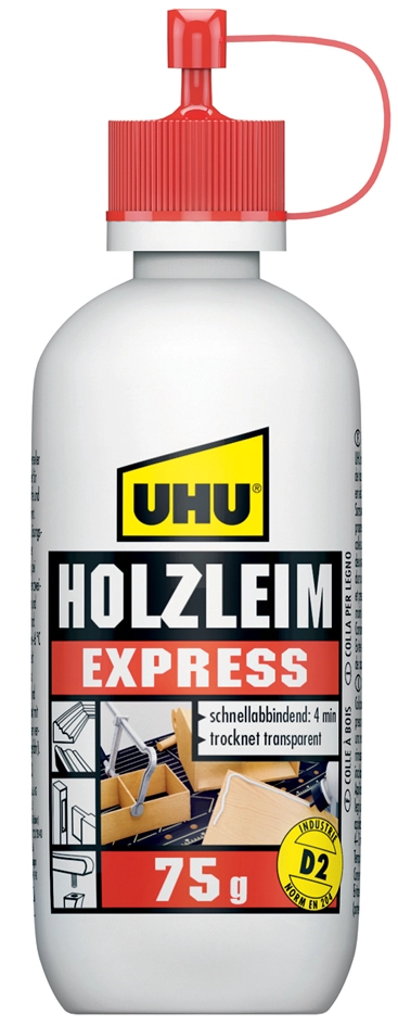 Een uhu hout lijm express d2 oplosmiddelvrij 750gr fles koop je bij NiceSupplies.nl