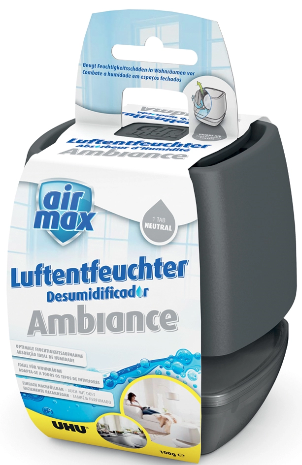 Een uhu luchtverfrisser airmax ambiance 100gr antraciet koop je bij NiceSupplies.nl