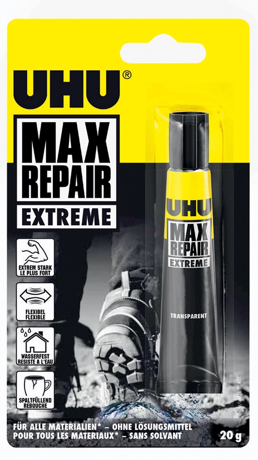 Een uhu universeel lijm max repair transparant 20gr tube koop je bij NiceSupplies.nl