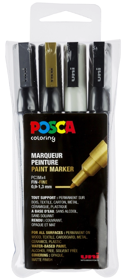 Een uni-ball pigmentmarker posca pc-3m 16 stuks etui assorti koop je bij NiceSupplies.nl