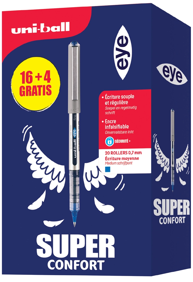 Een uni-ball rollerpen eye fine ub-157 value pak blauw koop je bij NiceSupplies.nl