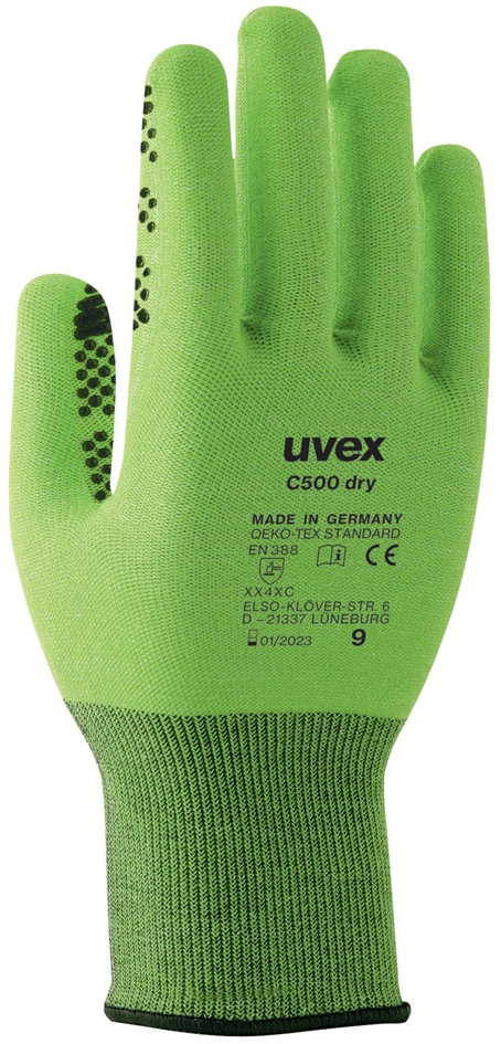 Een uvex snijbescherming-handschoenen c500 dry gr.08 lime/antraciet koop je bij NiceSupplies.nl