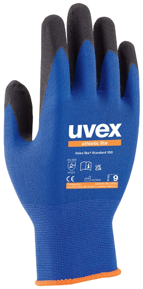 Een uvex werkhandschoenen athletic lite blauw/antraciet gr. 10 koop je bij NiceSupplies.nl