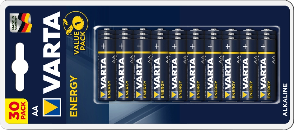 Een varta alkaline batterij 'energy' mignon (aa/lr6) 30 stuks koop je bij NiceSupplies.nl