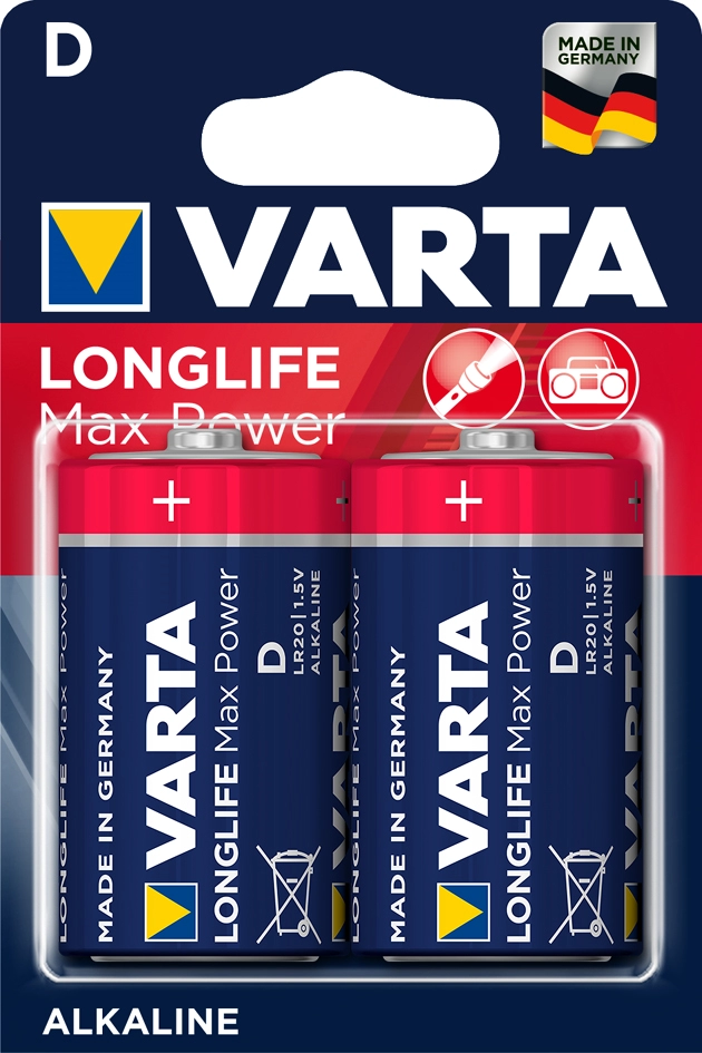 Een varta alkaline batterij longlife max power mono d-lr20 koop je bij NiceSupplies.nl