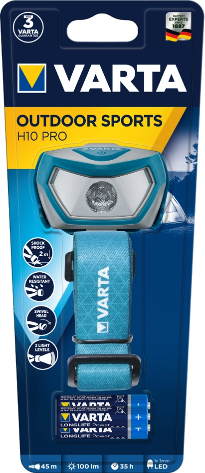 Een varta led-koplamp 'outdoor sports h10 pro' blauw/grijs koop je bij NiceSupplies.nl