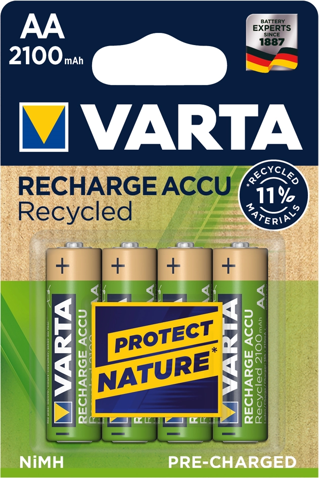 Een varta nimh accu oplaadbare batterij recycled mignon aa 2100mah koop je bij NiceSupplies.nl