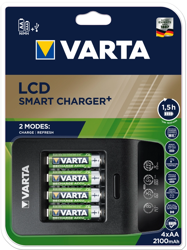 Een varta oplader lcd smart charger+ inkl 4x mignon aa accus koop je bij NiceSupplies.nl