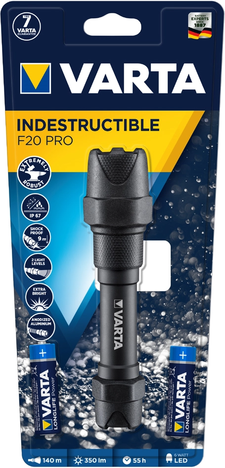 Een varta zaklamp indestructible f20 pro inkl 2x aa koop je bij NiceSupplies.nl