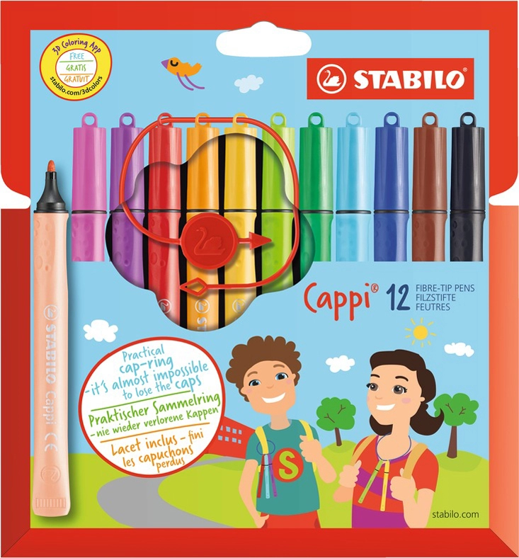 Een viltstift stabilo cappi 168-12-1 12stuks assorti koop je bij NiceSupplies.nl