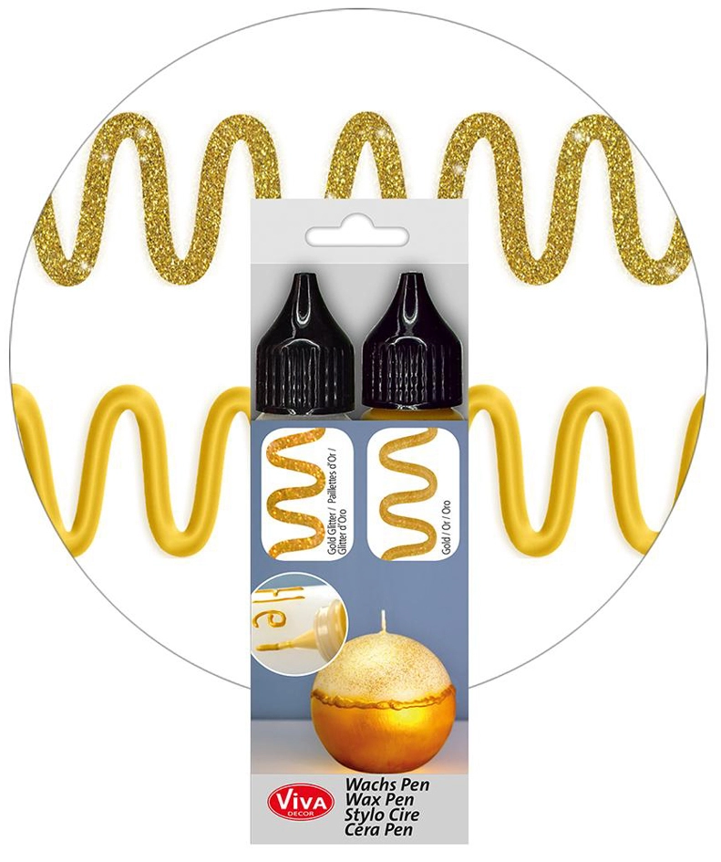 Een viva decor candle wachs pen 28 ml 2 stuks set gold koop je bij NiceSupplies.nl